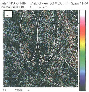 図-9 TOF-SIMSによるLiの元素マッピング