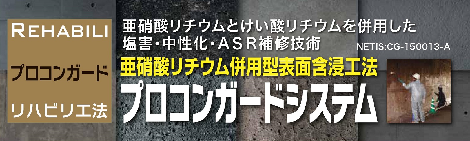 亜硝酸リチウムとけい酸リチウムを併用した塩害・中性化・ASR補修技術 | 亜硝酸リチウム併用型表面含侵工法 プロコンガードシステム